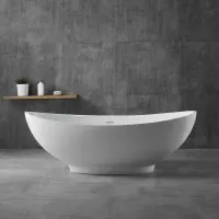 Luxe Perth 1600 Moon freestanding Solid Surface Matt Bath  - 0