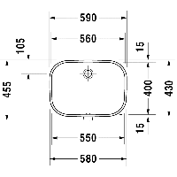 Duravit DCode 560 x 455 Rectangular Under Counter Basin  - 1