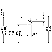 Duravit DCode 560 x 455 Rectangular Under Counter Basin  - 2