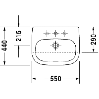 Duravit DCode 550 x 440 SemiRecessed Basin  White - 1