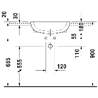 Duravit DCode 550 x 440 SemiRecessed Basin  White - 3