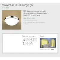 HIB Momentum Ceiling Light LED illuminated circular chrome light - 1