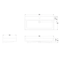 Shoreditch Frame 1000mm No Tap Hole Basin - 0