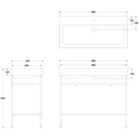 Frame Black Stand for 1000mm Basin - 0