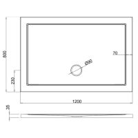 Rectangle 1200 x 800 x 35mm tray anti-slip - 1