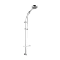 Just Taps Futura Round Chrome Shower Slide Rail With Hose & Multi-Function Handset - 0