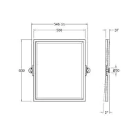 Lefroy Brooks Classic 600 x 500 Tilting Mirror Brass Frame & Bevelled Glass - Chromium Plate - 2