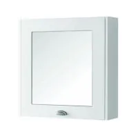 SW6 Astley 1-Door Mirror Cabinet 600mm - Matt White - 0