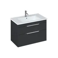 Shoreditch 85cm double drawer Vanity unit - Matt Grey - 0