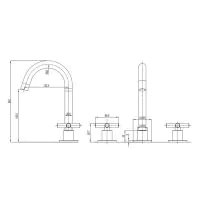 Crosswater MPRO Crosshead Basin 3 Hole Set -Stainless Steel - 2