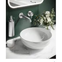 3ONE6 Wall Mounted 2 Hole Basin Mixer Set in Stainless Steel - 1