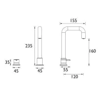 Dartmouth 3TH Basin Mixer Brushed Brass - 1