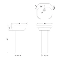 Curve2 450mm Wall Mounted Basin 1 Tap Hole - White Gloss - 1