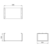 Mada Wall Mounted Rectangular Shelf & Frame in Soft Clay - 1