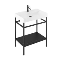 Experience Luxury With Frame Black Stand For 700mm Basin - 0