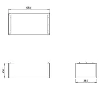 Mada Wall Mounted Rectangular Shelf & Frame Sage Green 700mm - 1