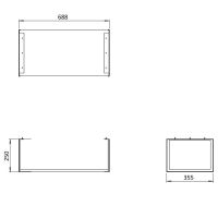 Mada Wall Mounted Rectangular Shelf & Frame Matt White 700mm - 0