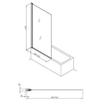 Crosswater Clear 6 Fixed Single Panel - 800mm Matt Black - 1