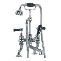 Lefroy Brooks Classic Black Lever Bath Shower Mixer - Chrome - 0