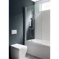 Crosswater Design Single Hinged Bath Screen 1500 x 850mm - 0