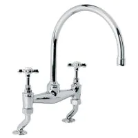 Lefroy Brooks Classic Deck Mounted Bridge Kitchen Sink Mixer (choose finish) - 0