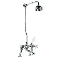 Lefroy Brooks Classic Deck Mounted Bath Shower Mixer 125mm Shower Rose (choose finish) - 0