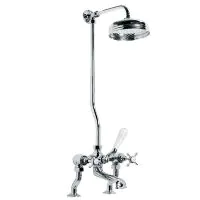 Lefroy Brooks Classic Deck Mounted Bath Shower Mixer 200mm Shower Rose (choose finish) - 0