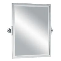 Lefroy Brooks Classic 600 x 500 Tilting Mirror Brass Frame & Bevelled Glass - Chromium Plate - 0