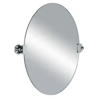 Lefroy Brooks Edwardian 500 x 400 Oval Tilting Mirror - LB4961NK Silver Nickel - 0