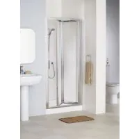 Lakes Classic Framed 750mm Bi Fold Shower Door Silver Frame Clear Glass 6mm - 0