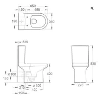 Essentials Alma Close Coupled Complete WC inc Seat - 4