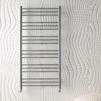 BDC 1200 X 400mm Round Chrome Heated Towel Rail  - 0