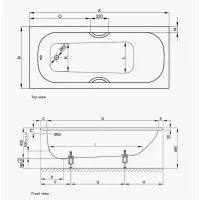 Bette Form 1700 x 700mm No Tap Hole Steel Bath  - 4