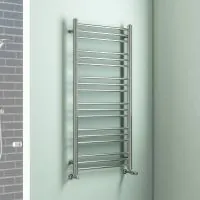 BDC 1200 X 400mm Round Chrome Heated Towel Rail  - 1