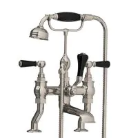 Lefroy Brooks Classic Black Lever Bath Shower Mixer - Chrome - 3