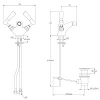 Lefroy Brooks Classic Black Lever Monobloc Bidet Mixer With Pop Up Waste (choose finish) - 2