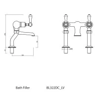 Crosswater Belgravia Lever Deck Mounted Bath Filler Chrome - 1