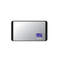 JTP Digital Matt Black Mirror with LED and Bluetooth - 1