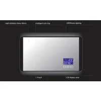 JTP Digital Matt Black Mirror with LED and Bluetooth - 2