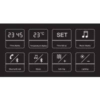 JTP Digital Matt Black Mirror with LED and Bluetooth - 3