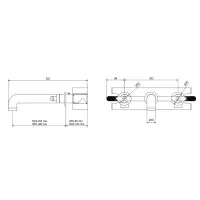 UNION Three Hole Wall Mounted Basin Mixer w/ Levers - 1