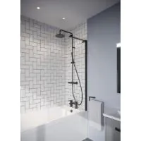 Crosswater Clear 6 Fixed Single Panel - 800mm Matt Black - 0