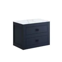 Canvass Deep Indigo Blue 600mm Double Drawer Vanity Unit - 1