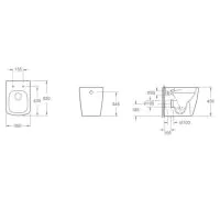 Essentials Ravine Back to Wall Short Projection Rimless Comfort Height WC - 4