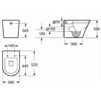 Essentials Arco 520mm Rimless Back To Wall Pan - 3