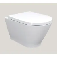 Essentials Blade Rimless Round Wall Hung Pan - White Gloss - 0