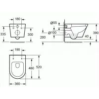 Essentials Arco 520mm Rimless Wall Hung Pan White - 3