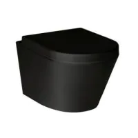 Essentials Arco 520mm Rimless Black Wall Hung Pan - 0