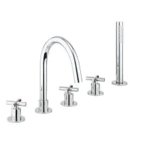 Crosswater MPRO Crosshead Bath 5 Hole Set Chrome - 0