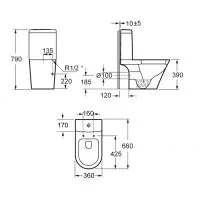 Cone Open Back WC Including Soft Close Seat - 1